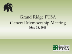 Grand Ridge PTSA General Membership Meeting May 30, 2007