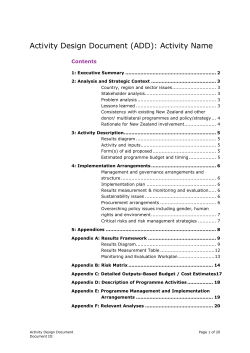 Activity Design Document (ADD) template (including Activity Results