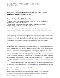 Complete Solution of a Differential Game with Linear Dynamics and