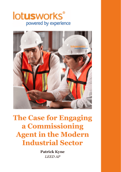 The Case for Engaging a Commissioning Agent in the