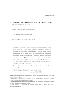optimal boarding policies for thin passengers