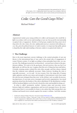Coda: Can the Good Guys Win? - European Journal of International