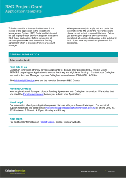 Project Grant Application Template