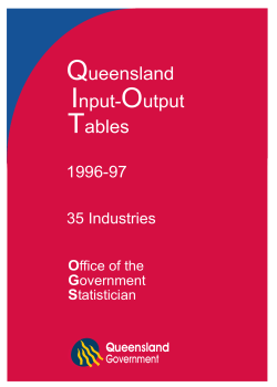 Queensland Input–Output Tables 1996–97, 35 Industries