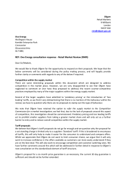 Ovo Energy consultation response