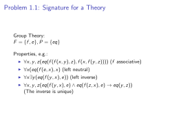 Exercises 1: First-Order Logic (Formalisations, Substitutions