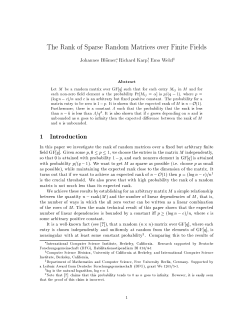 The Rank of Sparse Random Matrices over Finite Fields Johannes