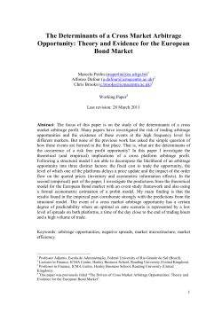 The Determinants of a Cross Market Arbitrage Opportunity: Theory