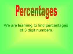 Percentages PPT - Newton Barwa Academy Wikispace