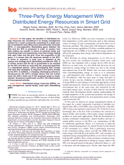 Three-party energy management with distributed energy resources