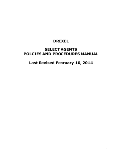 Select Agents - Drexel University