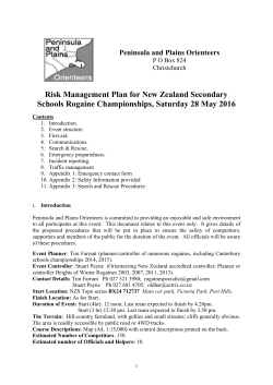 Model Risk Management Plan for Orienteering Events