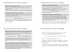 The pumping lemma for contex-free languages The pumping lemma