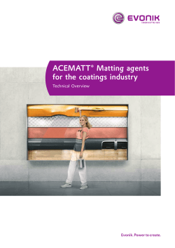ACEMATT® matting agents for the coatings industry