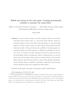 Beliefs and actions in the trust game: Creating instrumental