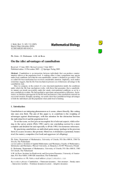Mathematical Biology - Homepages of UvA/FNWI staff