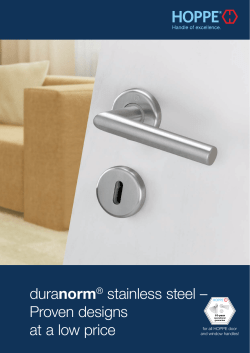 duranorm&reg; stainless steel &ndash; Proven designs at a low price