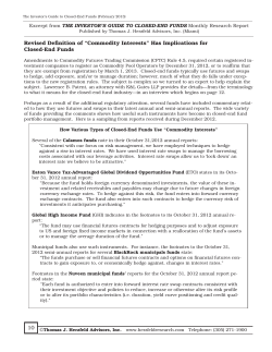 10 Revised Definition of &ldquo;Commodity Interests&rdquo; Has Implications for
