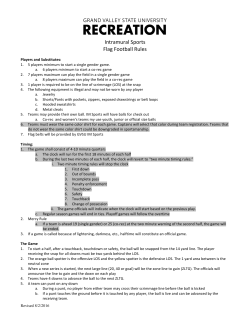 Intramural Sports Flag Football Rules