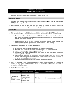 TERMS AND CONDITIONS RHB Now, Win Now Campaign 1. RHB