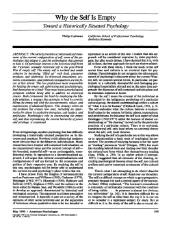 Why the Self Is Empty - The University of Auckland