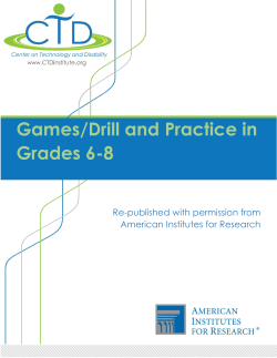 CITEd - Games Drill and Practice in Grades 6