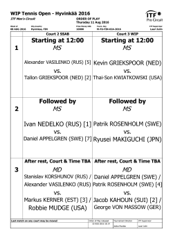 ITF Tournament Planner - WIP Tennis Open 2016 Hyvink&auml;&auml;