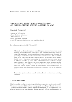 MODELLING, ANALYSING AND CONTROL OF INTERACTIONS