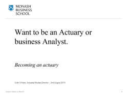 Becoming an actuary - Monash Actuarial Student Society