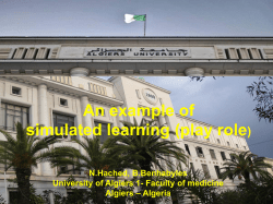 An example of simulated learning (play role)