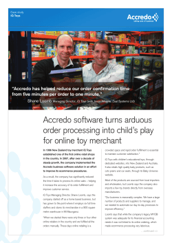 Accredo software turns arduous order processing into child`s play for