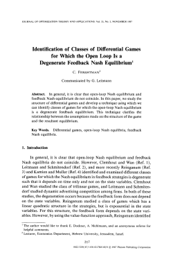 Identification of classes of differential games for which the open loop