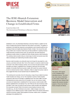 The IESE-Munich Extension: Business Model Innovation and
