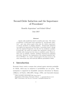 Second-Order Induction and the Importance of Precedents&lowast;