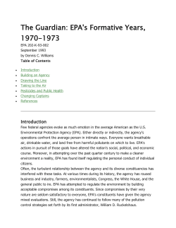 The Guardian: EPA`s Formative Years, 1970-1973