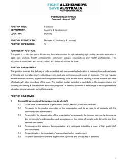 position description - Alzheimer`s Australia VIC