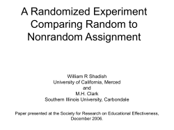 Propensity Scores and Quasi-Experiments