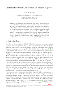 Automatic Proof Generation in Kleene Algebra