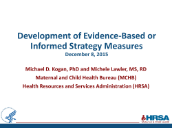 Development of Evidence-Based or Informed Strategy Measures