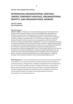 Organisational identity: of significance to corporate brand