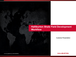 Halliburton Shale Field Development Workflow