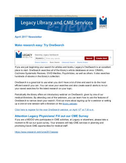 Make research easy: Try OneSearch Attention Legacy Physicians