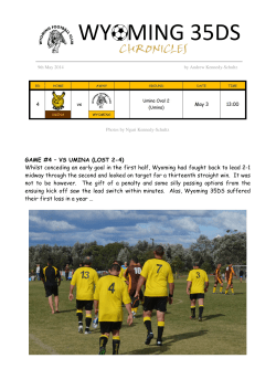 GAME #4 &ndash; VS UMINA (LOST 2-4) Whilst conceding an early goal in