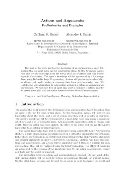 Actions and Arguments` Preliminaries and - SeDiCI