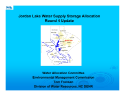 Jordan Lake Water Supply Storage Allocation Round 4 Update