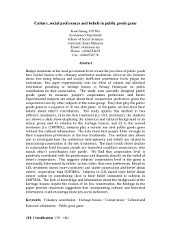 Culture, social preferences and beliefs in public