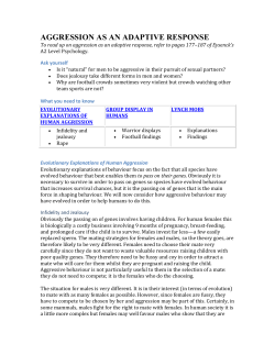 Aggression as an Adaptive Response