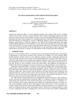 TO AGENT-BASED SIMULATION FROM SYSTEM DYNAMICS