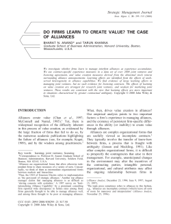 do firms learn to create value? the case of alliances