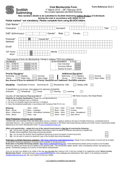 Scottish Swimming Membership Form